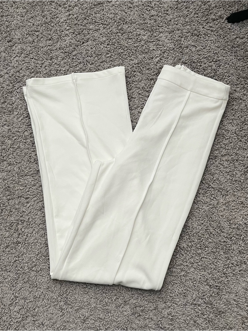 White flowy dress pants